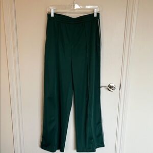 Green Women's Wide Leg Track Pants